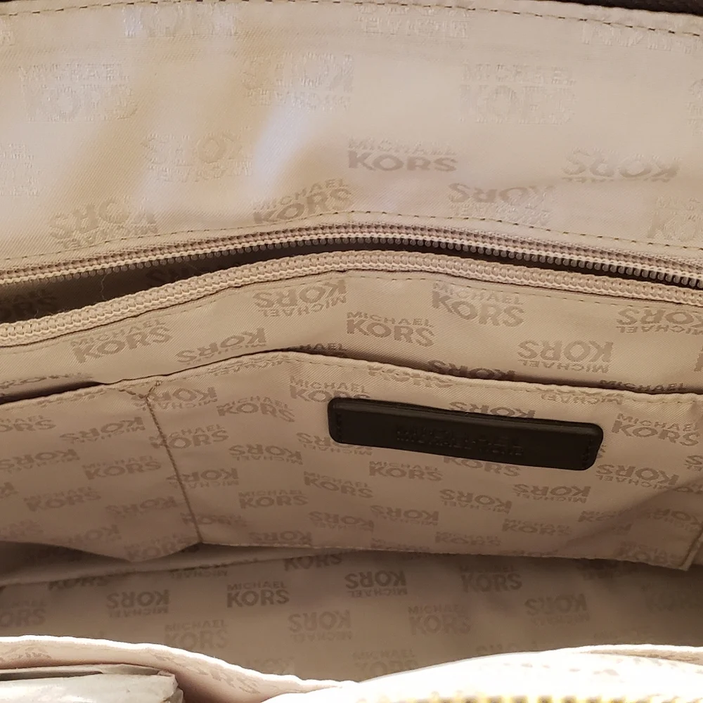 MICHAEL Michael Kors Hudson Large Satchel Coffee Leather/Suede - Picture 8 of 9